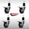 Service Caster 3'' SS Black Poly Swivel 1-3/4'' Expanding Stem Caster Set Total Lock Brake, 4PK SCC-SSEXTTL20S314-PPUB-BLK-134-4 - alternate 3